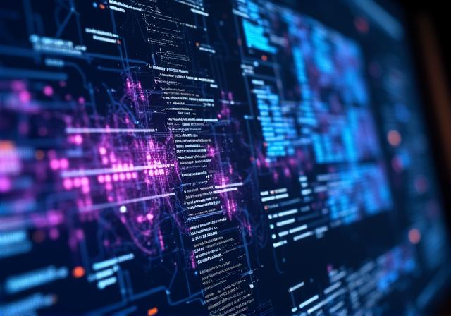 Sophisticated AI data visualization dashboard interface
